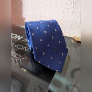 Breuer Number Pattern Silk Tie